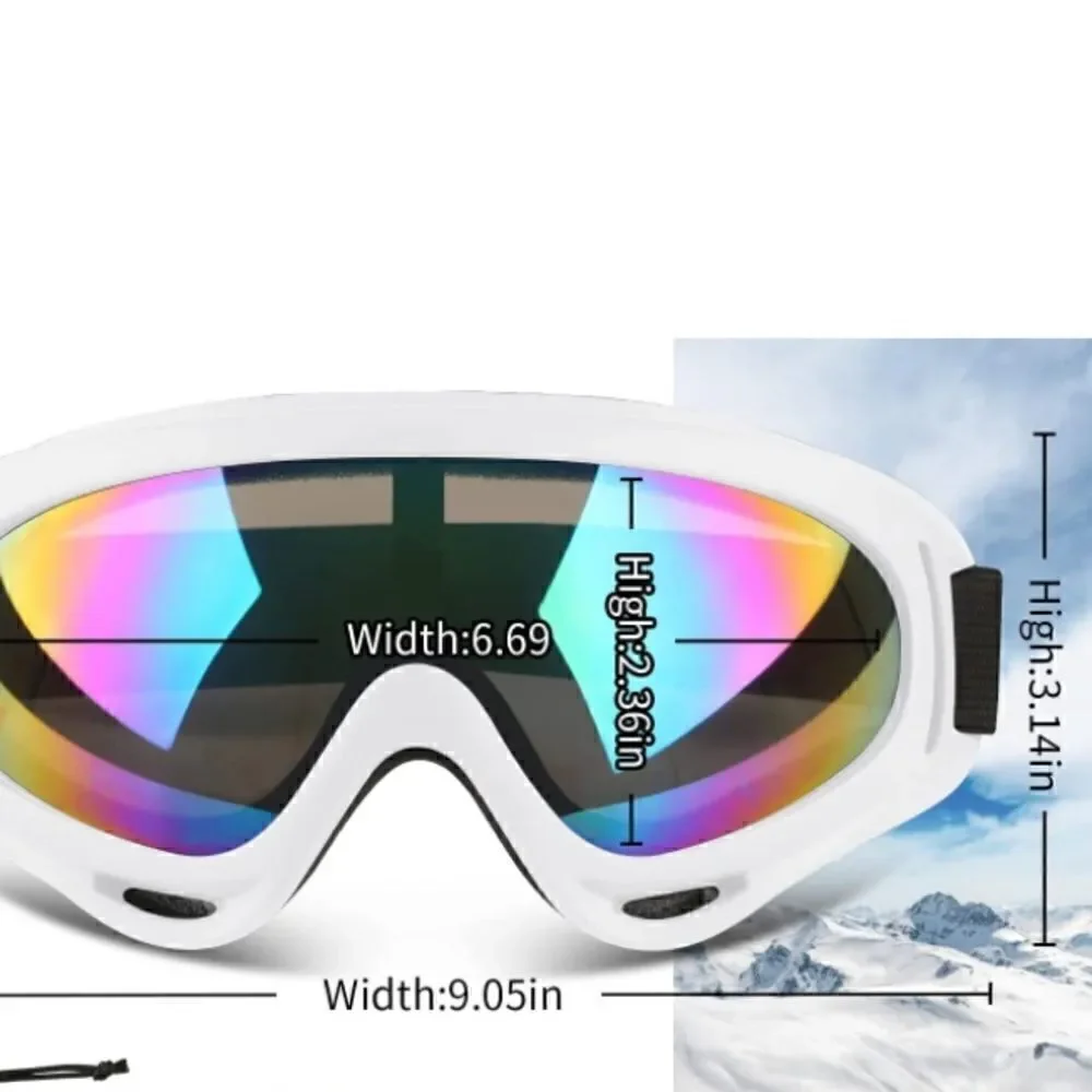 White Ski Goggles Unisex 2 pairs